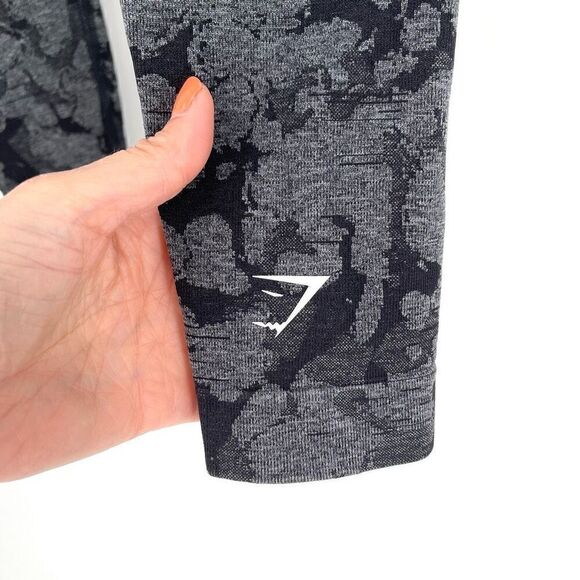 Gymshark Adapt Camo Jacquard Seamless Leggings High Rise Black Grey Women Small - Picture 5 of 7